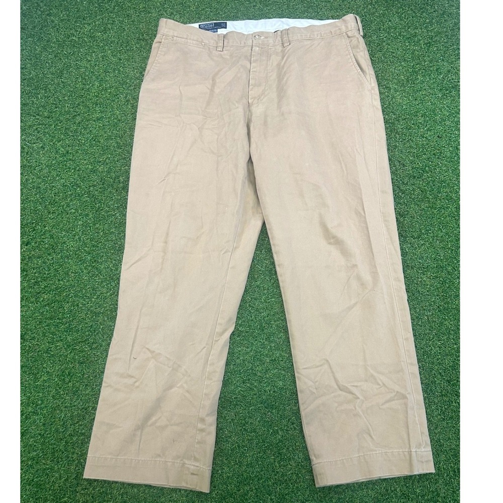 Polo Ralph Lauren Preston Pant Mens 38x30 Tan Khaki Cotton Chino Trousers